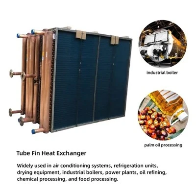 Tiub Tembaga Aluminium Fin Air Cooled Chiller Heat Exchanger Evaporator Condenser Coil Untuk Penggantian
