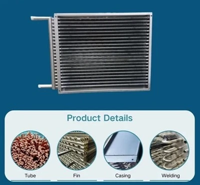 Pengering Udara Berkualiti Tinggi Tiub Keluli Tahan Karat Gegelung Stim Sirip Aluminium